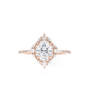 0.84 CT-1.33 CT Oval Cut Cluster Moissanite Engagement Ring - Barbara Maison 