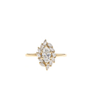 0.50 CT Marquise Cut Halo Moissanite Engagement Ring - Barbara Maison 