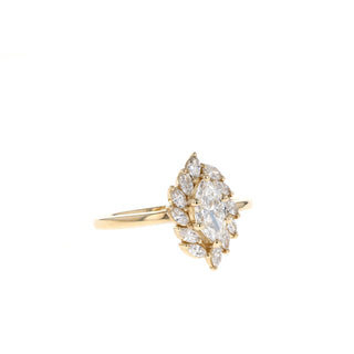 0.50 CT Marquise Cut Halo Moissanite Engagement Ring - Barbara Maison 