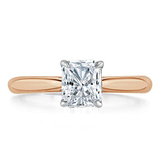 1.0 CT Radiant Cut Solitaire Moissanite Engagement Ring - Barbara Maison 