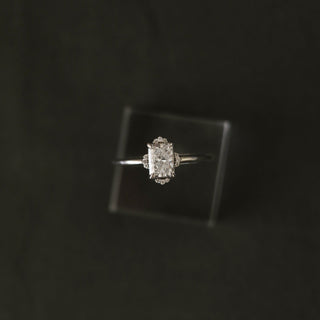 1.04 CT-2.43 CT Radiant Cut Cluster Moissanite Engagement Ring - Barbara Maison 