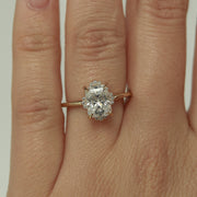 1.04 CT-2.43 CT Radiant Cut Cluster Moissanite Engagement Ring - Barbara Maison 