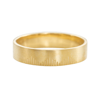 Classic Men's Wedding Band With Linear Mountains - Barbara Maison 