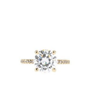 1.0 CT-2.75 CT Round Cut Solitaire Moissanite Engagement Ring - Barbara Maison 