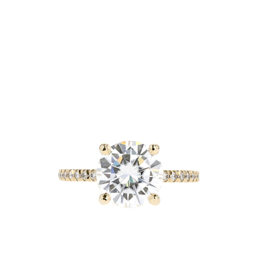 1.0 CT-2.75 CT Round Cut Solitaire Moissanite Engagement Ring - Barbara Maison 