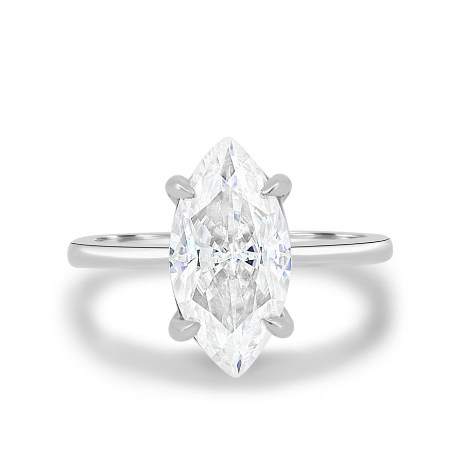 1.50 CT Marquise Solitaire CVD F/VS1 Diamond Engagement Ring - Barbara Maison 