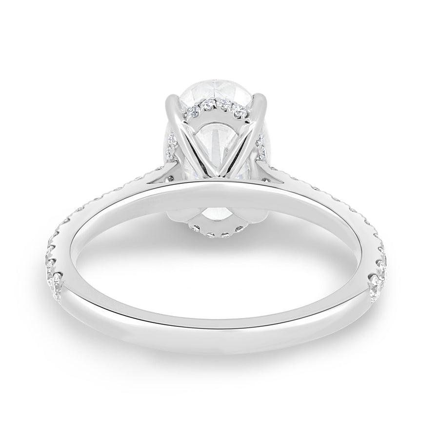 2.11 CT Oval Hidden Halo CVD F/VS2 Diamond Engagement Ring - Barbara Maison 