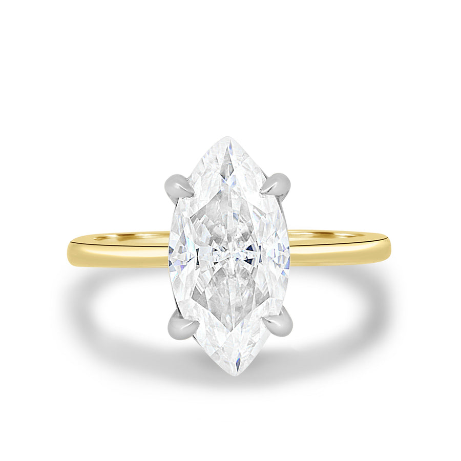 1.50 CT Marquise Solitaire CVD F/VS1 Diamond Engagement Ring - Barbara Maison 