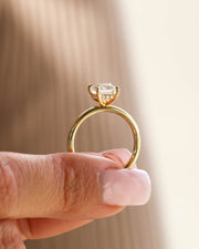 1.86 CT Emerald Hidden Halo CVD E/VS2 Diamond Engagement Ring - Barbara Maison 