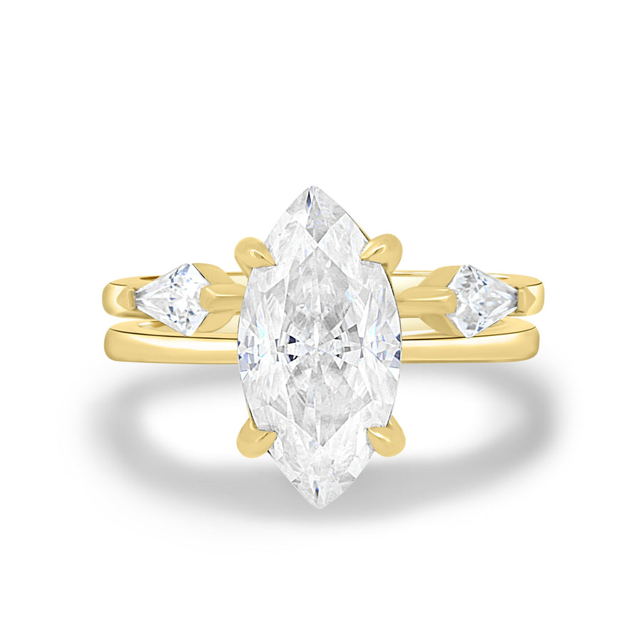 1.50 CT Marquise Solitaire CVD F/VS1 Diamond Engagement Ring - Barbara Maison 