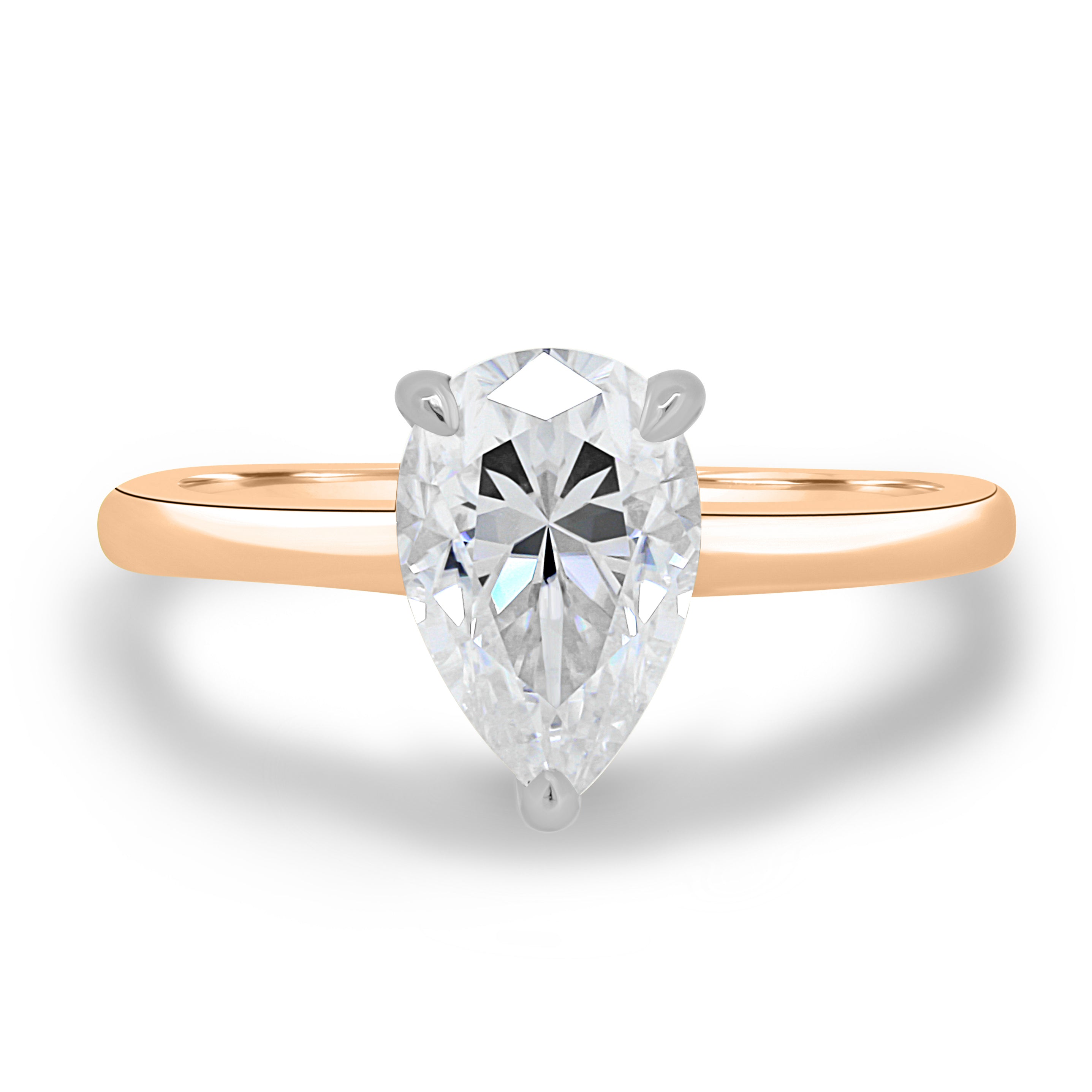 1.80 CT Pear Solitaire CVD E/VS1 Diamond Engagement Ring - Barbara Maison 