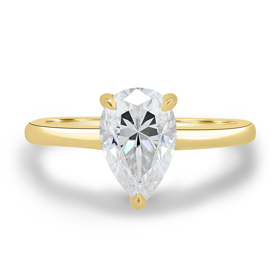 1.80 CT Pear Solitaire CVD E/VS1 Diamond Engagement Ring - Barbara Maison 