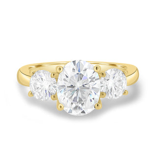 1.68 CT Oval Cut Three Stone F/VS2 Lab Grown Diamond Engagement Ring - Barbara Maison 