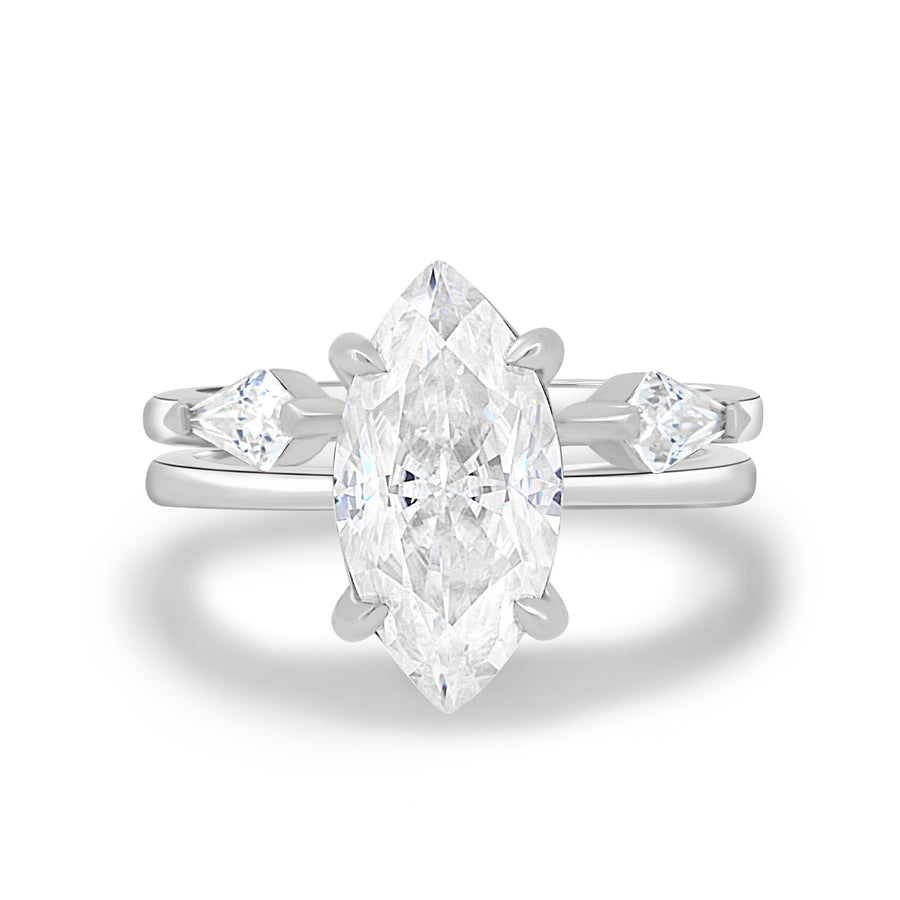 1.50 CT Marquise Solitaire CVD F/VS1 Diamond Engagement Ring - Barbara Maison 