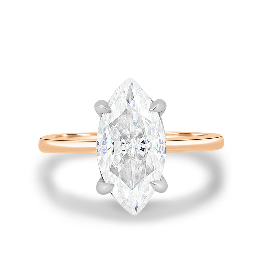 1.50 CT Marquise Solitaire CVD F/VS1 Diamond Engagement Ring - Barbara Maison 