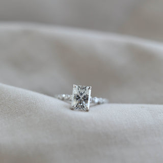 1.04 CT-2.43 CT Radiant Cut Solitaire Moissanite Engagement Ring - Barbara Maison 