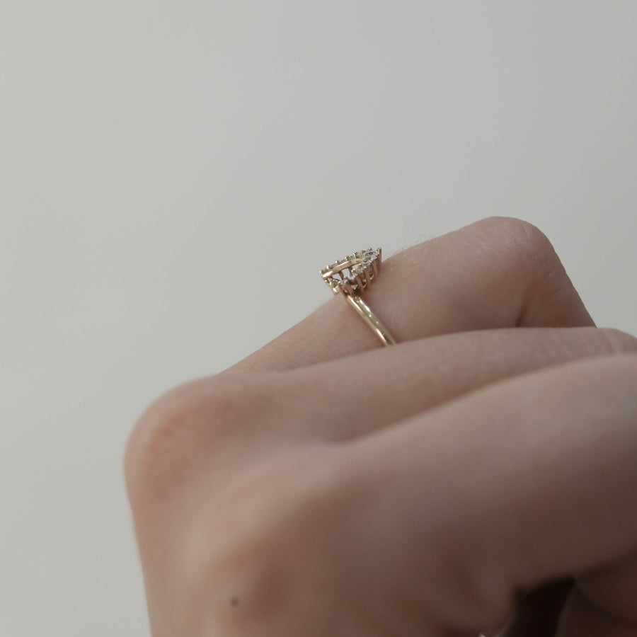 Curved Moissanite Wedding Band