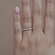 0.75 CT Princess Cut Half Eternity Moissanite Wedding Band - Barbara Maison 