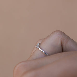 0.07 Curved Moissanite Wedding Band