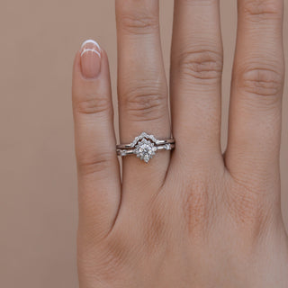 0.22 Halo Moissanite Bridal Ring Set