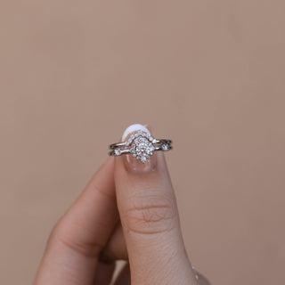 0.22 Halo Moissanite Bridal Ring Set