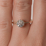 0.88 CT Round Solitaire Moissanite Engagement Ring - Barbara Maison 