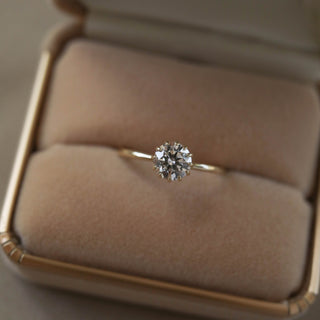 0.88 CT Round Solitaire Moissanite Engagement Ring - Barbara Maison 