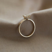 0.88 CT Round Solitaire Moissanite Engagement Ring - Barbara Maison 