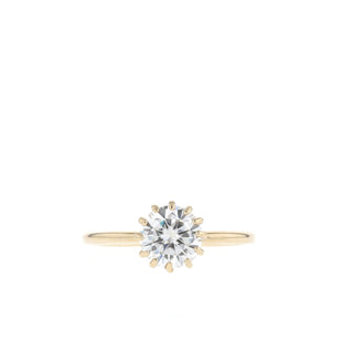 0.88 CT Round Solitaire Moissanite Engagement Ring - Barbara Maison 