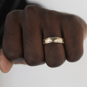 Classic Polished Finish Yellow Gold Men's Band - Barbara Maison 