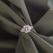1.67 CT Radiant Cut Cluster Moissanite Engagement Ring - Barbara Maison 