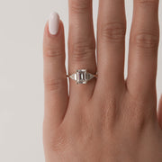 1.67 CT Radiant Cut Cluster Moissanite Engagement Ring - Barbara Maison 