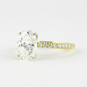 1.33 CT Oval Solitaire & Pave Setting Moissanite Engagement Ring - Barbara Maison 