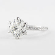 1.5 CT Round Cut Pave Setting Moissanite Engagement Ring - Barbara Maison 