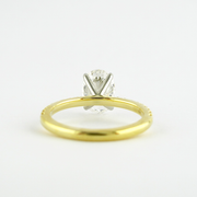 1.33 CT Oval Solitaire & Pave Setting Moissanite Engagement Ring - Barbara Maison 