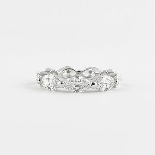 2.1 CT Marquise Bubble Prong Setting Moissanite Wedding Band - Barbara Maison 