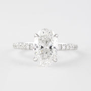 1.91 CT Oval Cut Pave Setting Moissanite Engagement Ring - Barbara Maison 
