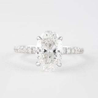 1.91 CT Oval Cut Pave Setting Moissanite Engagement Ring - Barbara Maison 