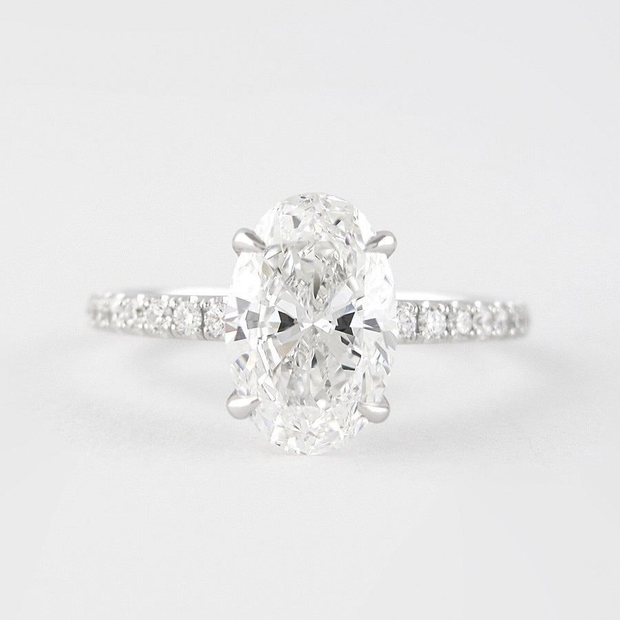 1.91 CT Oval Cut Pave Setting Moissanite Engagement Ring - Barbara Maison 