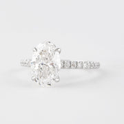 1.91 CT Oval Cut Pave Setting Moissanite Engagement Ring - Barbara Maison 