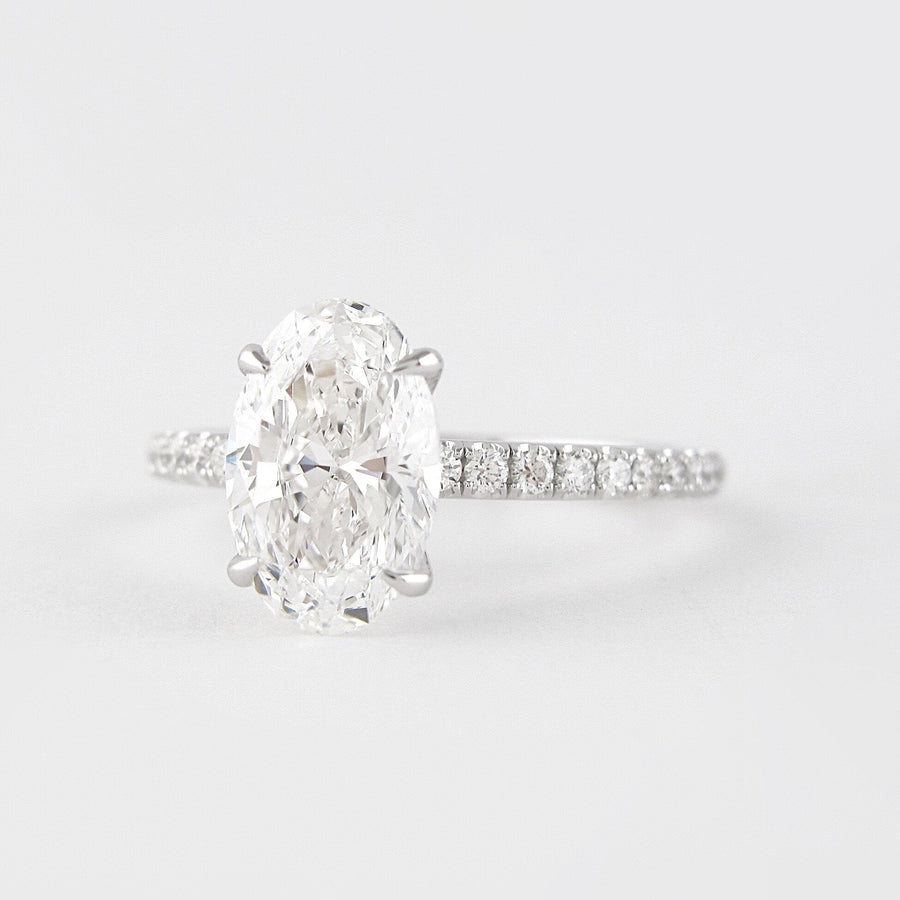 1.91 CT Oval Cut Pave Setting Moissanite Engagement Ring - Barbara Maison 