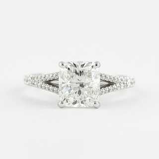 1.20 CT Cushion Solitaire & Split Shank Moissanite Engagement Ring - Barbara Maison 