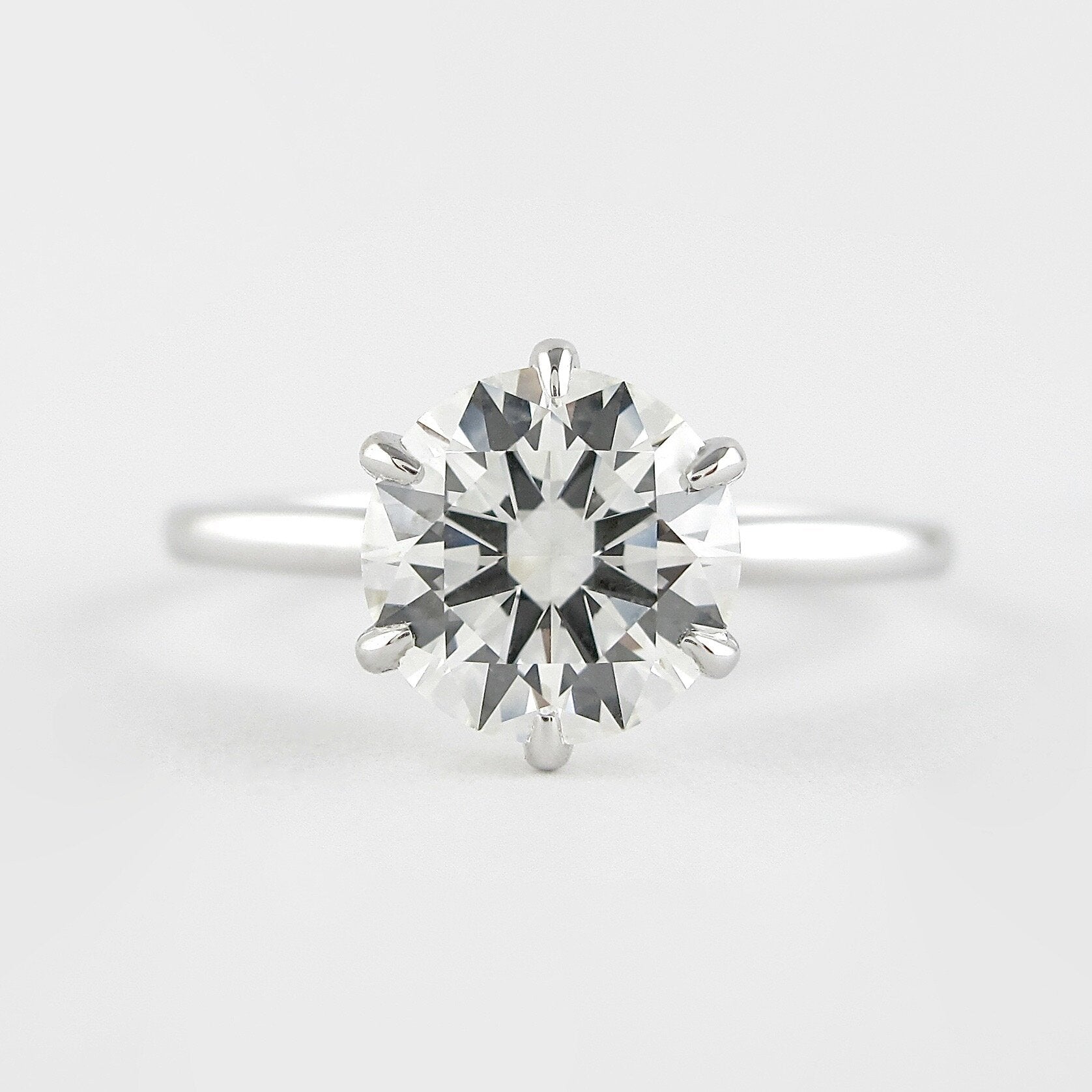 1.0 CT Round Solitaire Style Moissanite Engagement Ring - Barbara Maison 