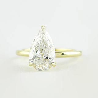 1.5 CT Pear Cut Solitaire Style Moissanite Engagement Ring - Barbara Maison 