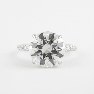 1.5 CT Round Cut Hidden Halo & Pave Moissanite Engagement Ring - Barbara Maison 