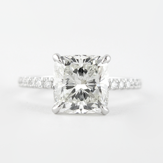 1.80 CT Cushion Hidden Halo & Pave Moissanite Engagement Ring - Barbara Maison 