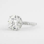 1.5 CT Round Cut Hidden Halo & Pave Moissanite Engagement Ring - Barbara Maison 