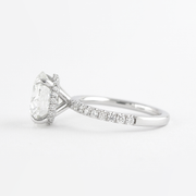 1.5 CT Round Cut Hidden Halo & Pave Moissanite Engagement Ring - Barbara Maison 