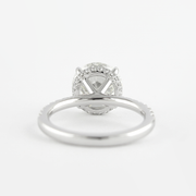 1.5 CT Round Cut Hidden Halo & Pave Moissanite Engagement Ring - Barbara Maison 