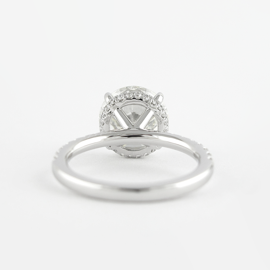 1.5 CT Round Cut Hidden Halo & Pave Moissanite Engagement Ring - Barbara Maison 